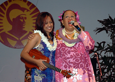 Raiatea Helm and Karen Keawehawaii